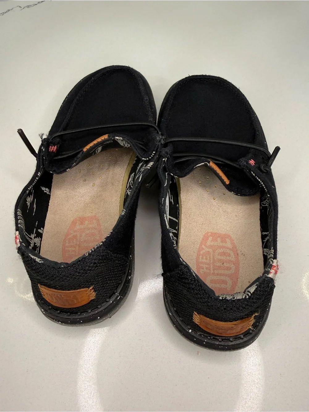 Hey Dude Wendy Washed Youth Black Shoes Size TD11